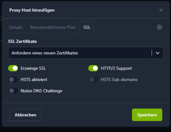 SSL Konfiguration